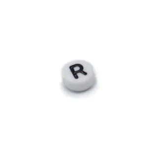 Perle lettres blanches en PVC pour chaînes de sucette et colliers Blanc