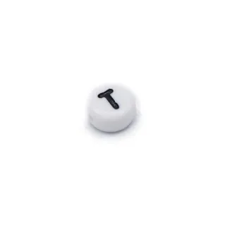 Perla letra blanca de PVC para cadenas de chupete y collares Blanco