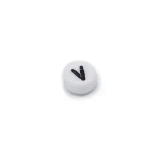 White PVC Letter Bead for Pacifier Chains and Jewelry Necklaces White