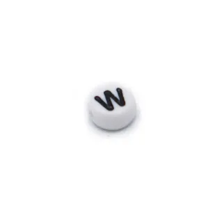 Perla letra blanca de PVC para cadenas de chupete y collares Blanco