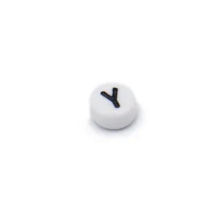 Perla letra blanca de PVC para cadenas de chupete y collares Blanco