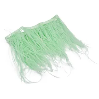 Natural Ostrich Feather Fringe with Satin Border for Applications Tiffany