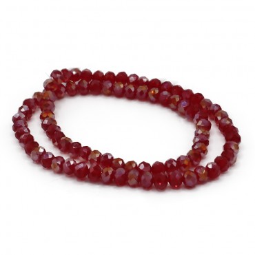 Perline cristallo prisma 6mm cucibili in resina per bijoux e accessori Melograno lux