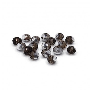 Perline cristallo prisma 6mm cucibili in resina per bijoux e accessori Bronzo silver