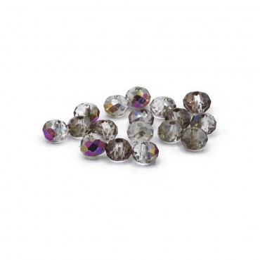 Perline cristallo prisma 6mm cucibili in resina per bijoux e accessori Steel multicolor