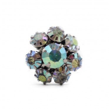 Bottone Flower Strass Multicolor