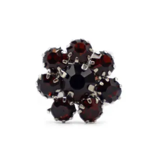 Botón Flower Strass Ruggine