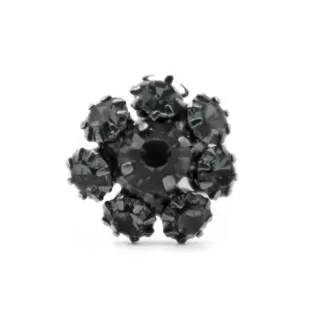 Flower Strass Button Gray