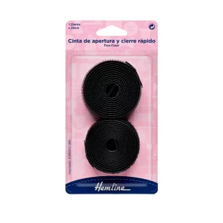 Sewable Velcro Hook and Loop Tape 2cm Black
