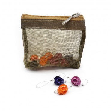 Segnapunti KnitPro Zooni Playful Beads segnamaglie gioiello in ceramica Skull candy