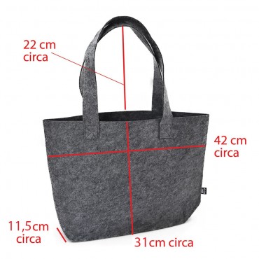 Sac feutre PET 42x31 Gris | Tessiland
