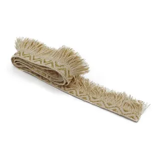 Ethnic Fringe in Cotton and Lurex for Bags and Clothing 3m Panna oro