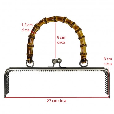 Clic Clac Bamboo cm 27 x 8  Large Argento