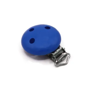 Round Nickel-Free Pacifier Clip Blue