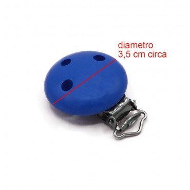 Clip per ciuccio tondo Blu