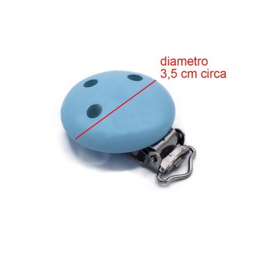 Clip per ciuccio tondo Celeste