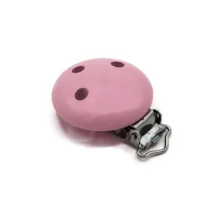 Round Nickel-Free Pacifier Clip Pink