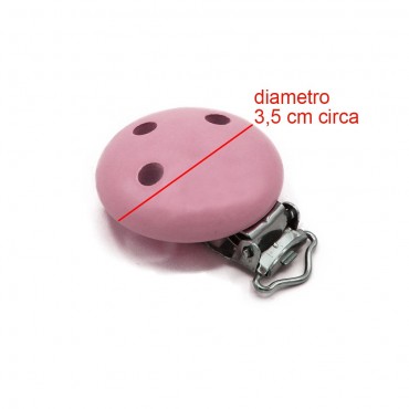 Clip per ciuccio tondo Rosa