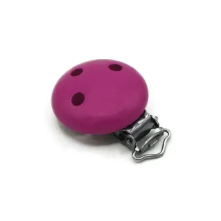 Round Nickel-Free Pacifier Clip Ciclamino