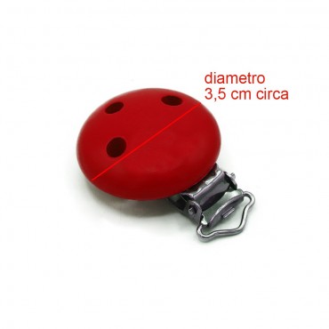Clip per ciuccio tondo Rosso