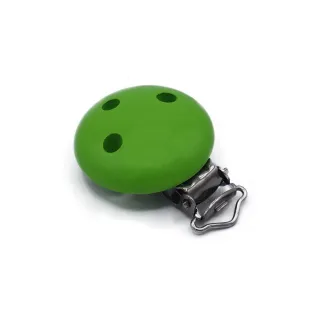 Round Nickel-Free Pacifier Clip Verde mela