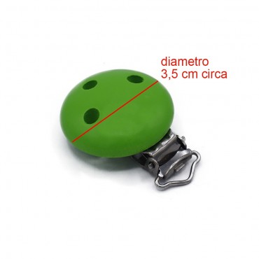 Clip per ciuccio tondo Verde Mela