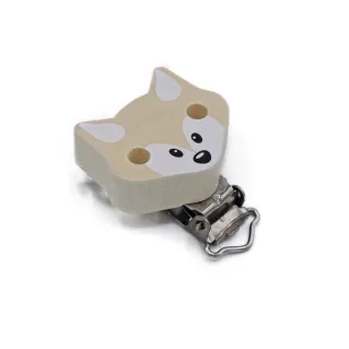 Nickel Free Fox Pacifier Clip Naturale