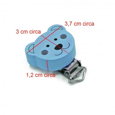 Clip per ciuccio Orso Celeste