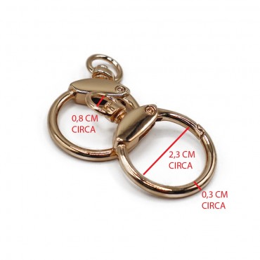 Mosquetones Anillo y ojiva Oro mm25 Pz 2 para bolsos de crochet | Tessiland