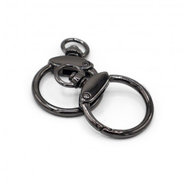 Moschettoni Anello e ogiva Nero Canna Fucile mm25 2pz per borse a uncinetto | Tessiland