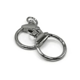 Ring Carabiners with Swivel Base for Handles and Keychains Argento