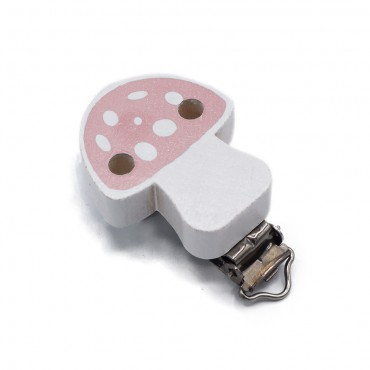 Clip per ciuccio Funghetto Rosa