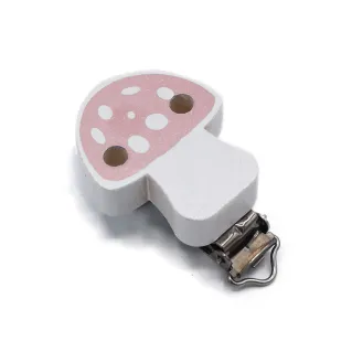 Mushroom Shaped Pacifier Clip Nickel Free Pink