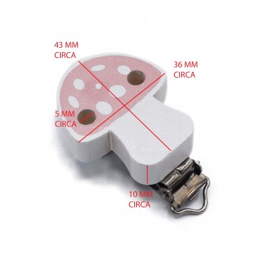 Clip per ciuccio Funghetto Rosa