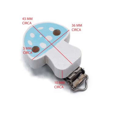 Clip per ciuccio Funghetto Azzurro