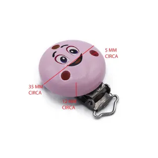 Clip tétine Smile rose sans nickel | Tessiland