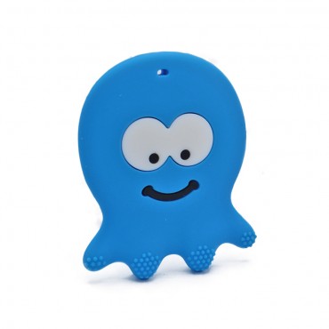 Ciondolo dentizione Polpo in silicone BPA free Azzurro