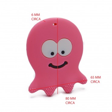 Ciondolo Dentizione Polpo Rosa