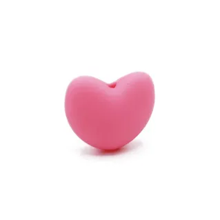Heart-shaped Silicone Spacer Bead for Pacifier Chains Pink