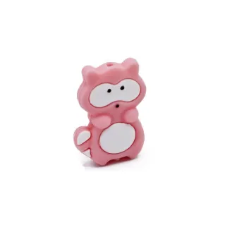 Silicone Bear Spacer Bead for Pacifier Chains Pink