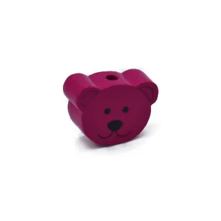 Perle séparatrice en bois pour chaînes de sucette et bijoux Magenta