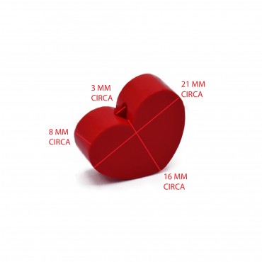 Perlina legno Cuoricino Rosso