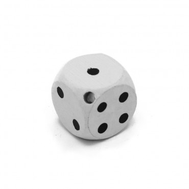 Perlina legno Dado Bianco