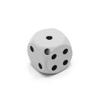 Wooden Spacer Bead for Pacifier Chains and Jewelry White
