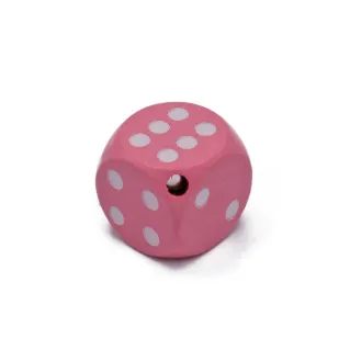 Perla separadora de madera para cadenas de chupete y bisutería Rosa