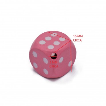 Perlina legno Dado Rosa