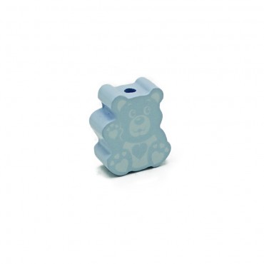 Perlina distanziatore in legno per catenelle ciuccio e bijoux Azzurro