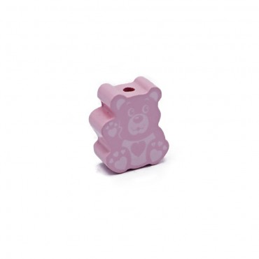 Perlina in legno per catenelle ciuccio e collanine Rosa