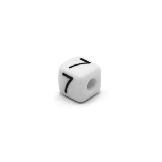White Plastic Number Cube for Pacifier Chains and Jewelry White