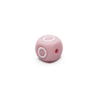 Dado letra rosa de silicona para cadenas de chupete y bisutería Rosa